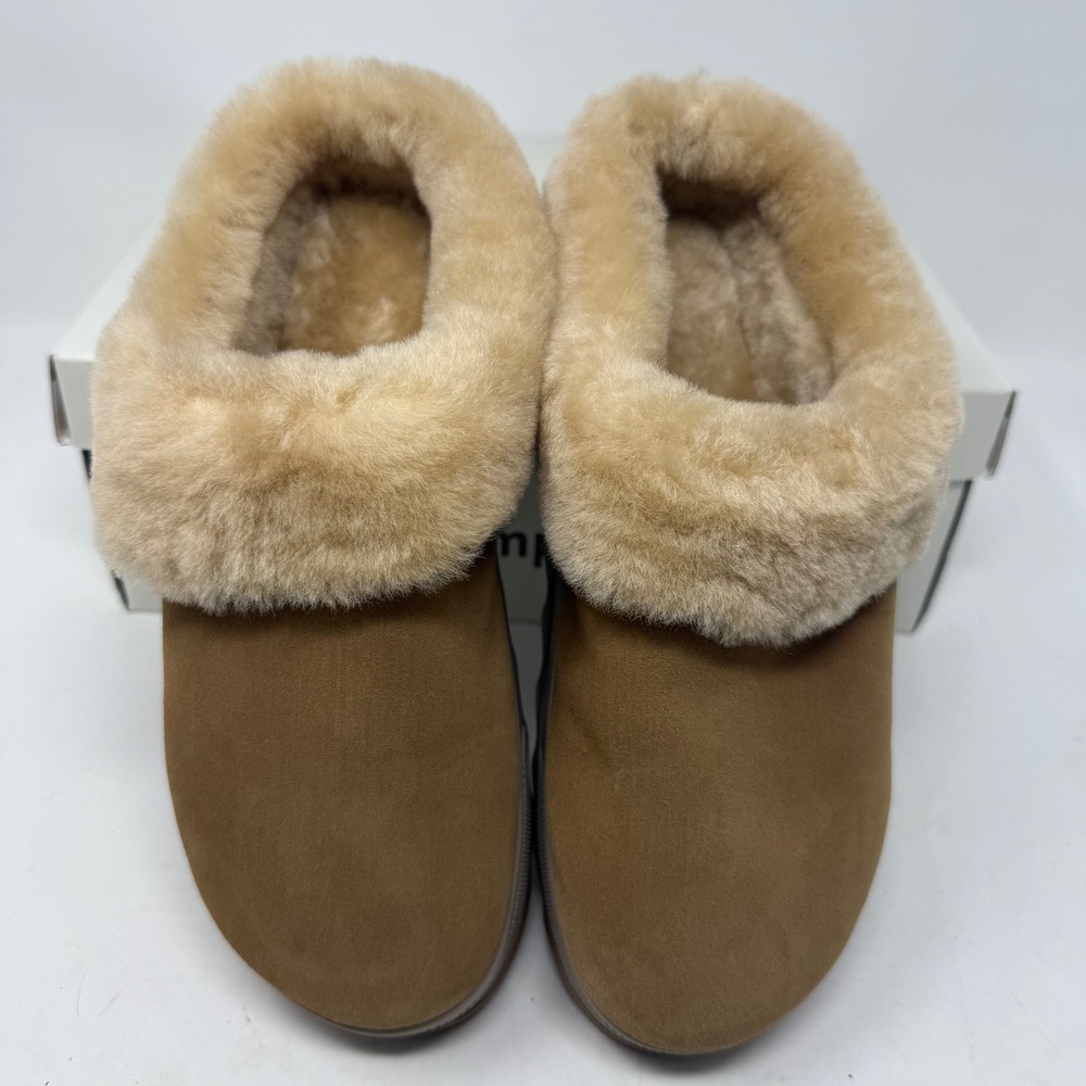 Cougar Pronya Camel Tan Suede Waterproof Platform Shearling Slippers Womens 7